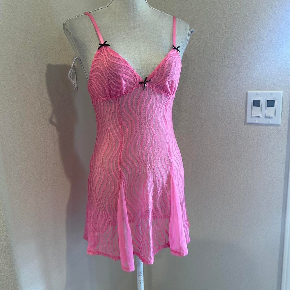 Betsey Johnson pink sheer slip. Size small